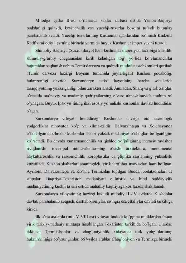 Surxondaryo viloyati hududidagi arxeologik yodgorliklar 4