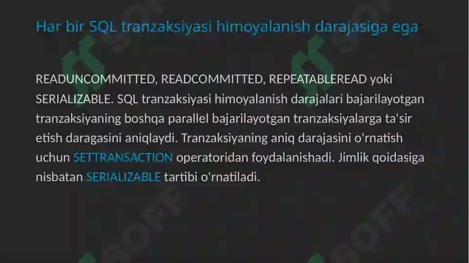 SQL tilida tranzaksiya 5