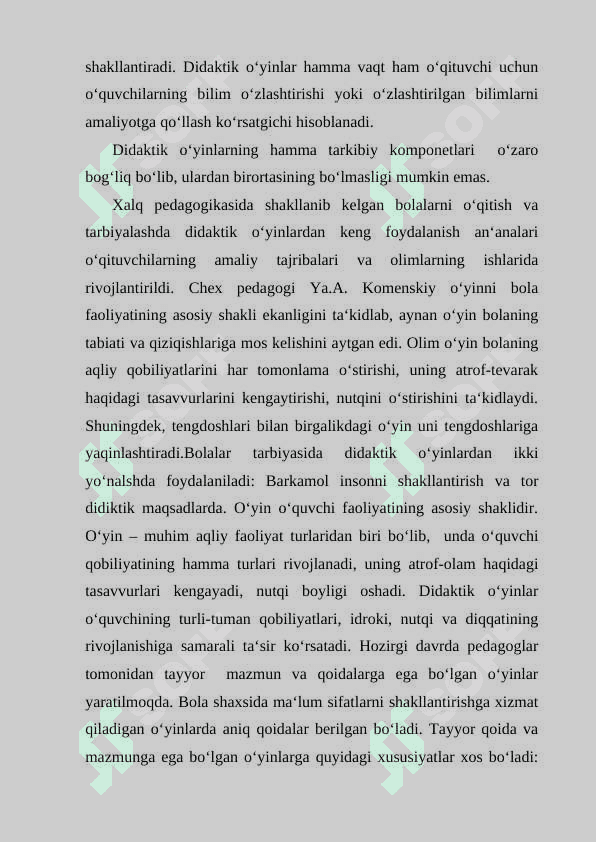 Didaktik o‘yinlarning o‘quvchi shaxsini shakllanishidagi o‘rni 8