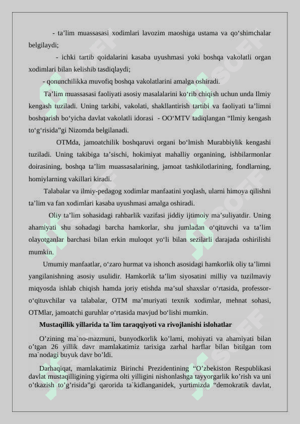 Ta"lim sohasida hamkorlikning yolga qoyilishi 7