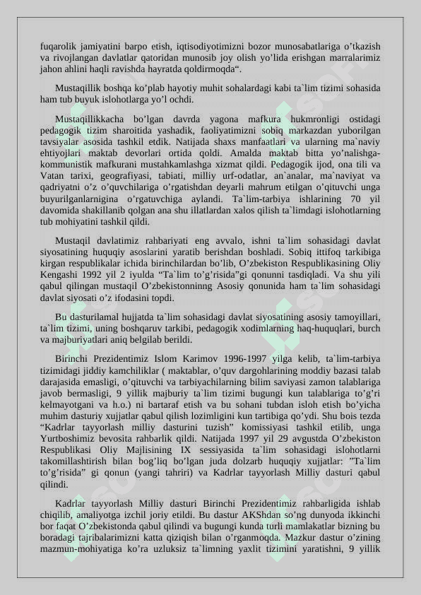 Ta"lim sohasida hamkorlikning yolga qoyilishi 8