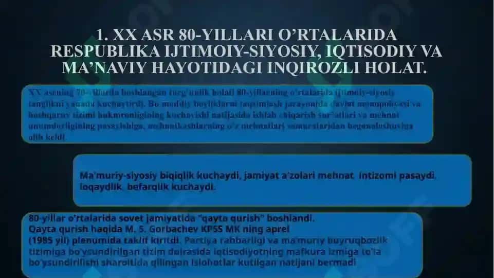 Mustaqillikka erishish arafasida O’zbekistondagi ijtimoiy-siyosiy jarayonlar 2