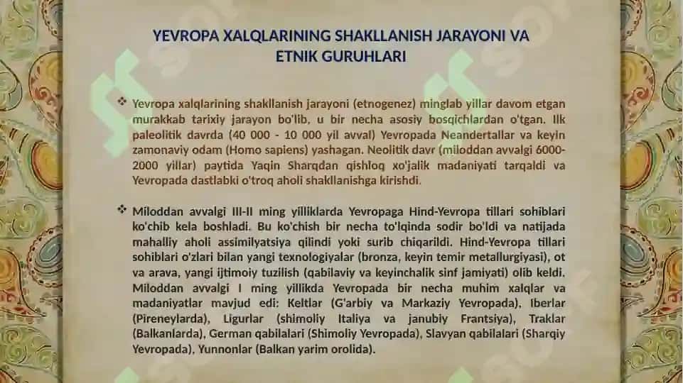 Yevropa xalqlari etnologiyasi 8