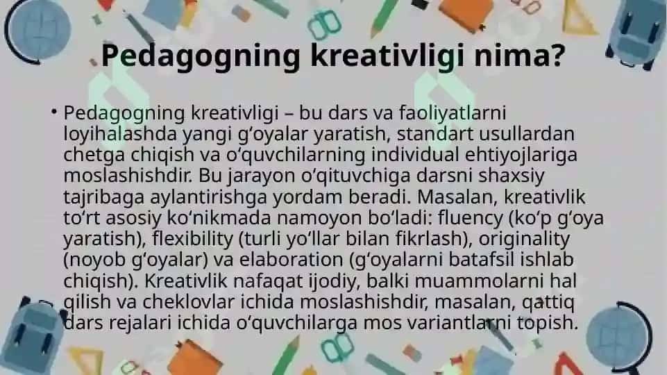 Taʼlimiy faoliyat ishlanmalar tuzishda pedagogning kreativligi 2