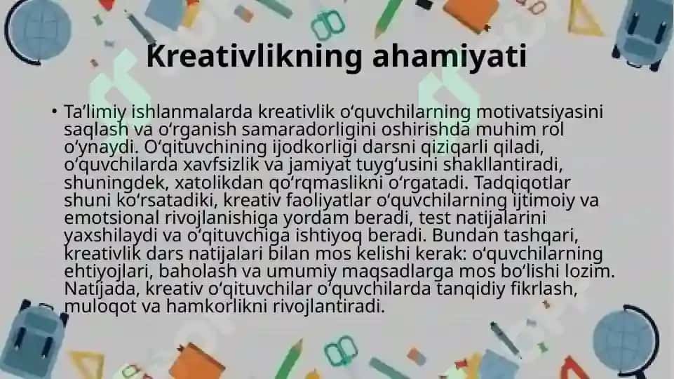 Taʼlimiy faoliyat ishlanmalar tuzishda pedagogning kreativligi 3