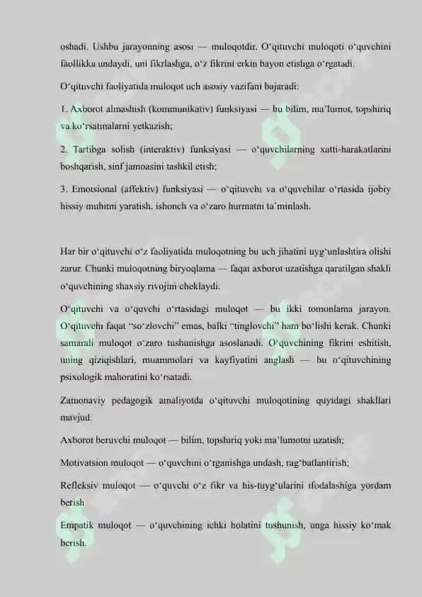 O‘qituvchi pedagogik faoliyatida muloqot madaniyati va psixologiyasi 4