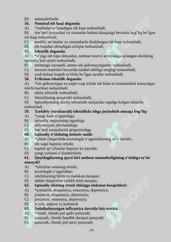 Iqtisodiyot Test 200 ta ( Javoblari bilan ) 8