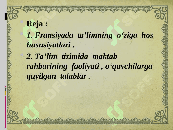Fransiyadagi zamonaviy maktabgacha ta'limning xususiyatlari 2