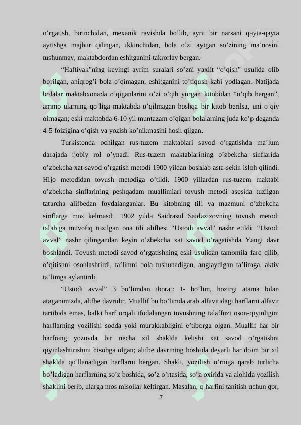 ALIFBE DAVRIDA YOZUV KO’NIKMALARINI SHAKLLANTIRISH 6