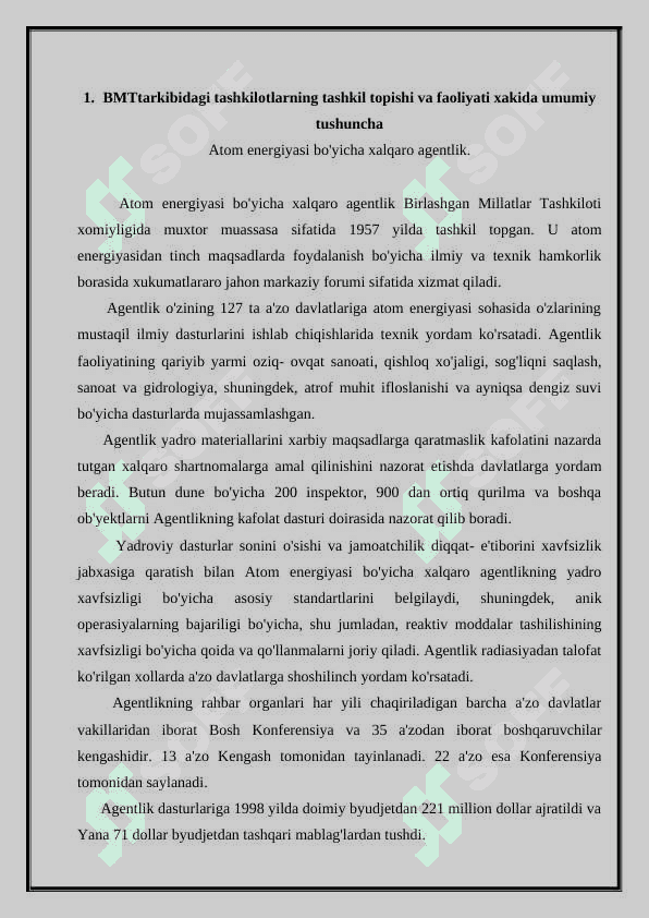 O'zbekistonning BMT muassasalari va dasturlari bilan xamkorligi 2