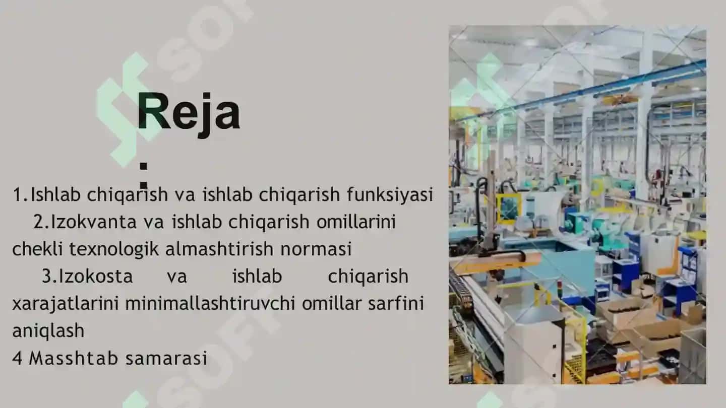Ishlab chiqarish va uning modellari 2