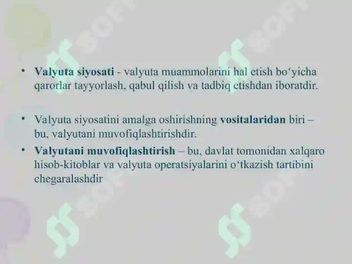 MARKAZIY BANKNING VALYUTA SIYOSATI 2