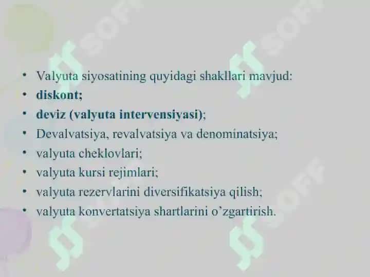 MARKAZIY BANKNING VALYUTA SIYOSATI 4