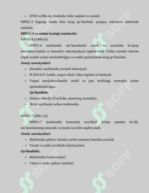 MPEG-7 va MPEG-21 istiqbolli multimedia standartlari 8