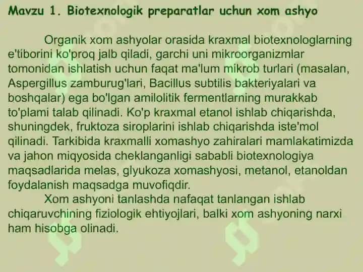 biologik faol moddalar olish usullari 8