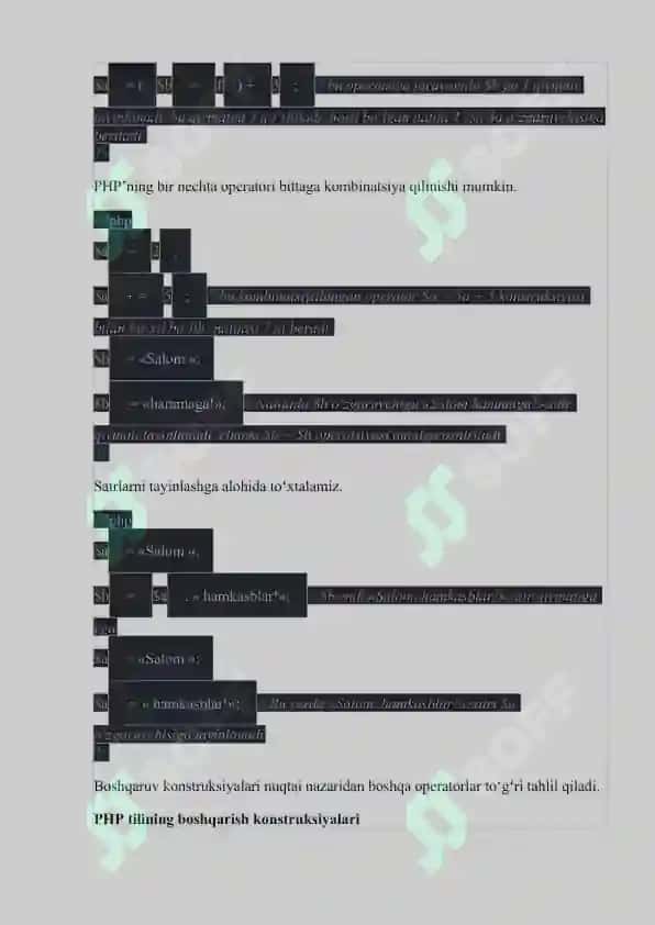 PHP ASOSLARI. MA'LUMOTLAR TURLARI 8