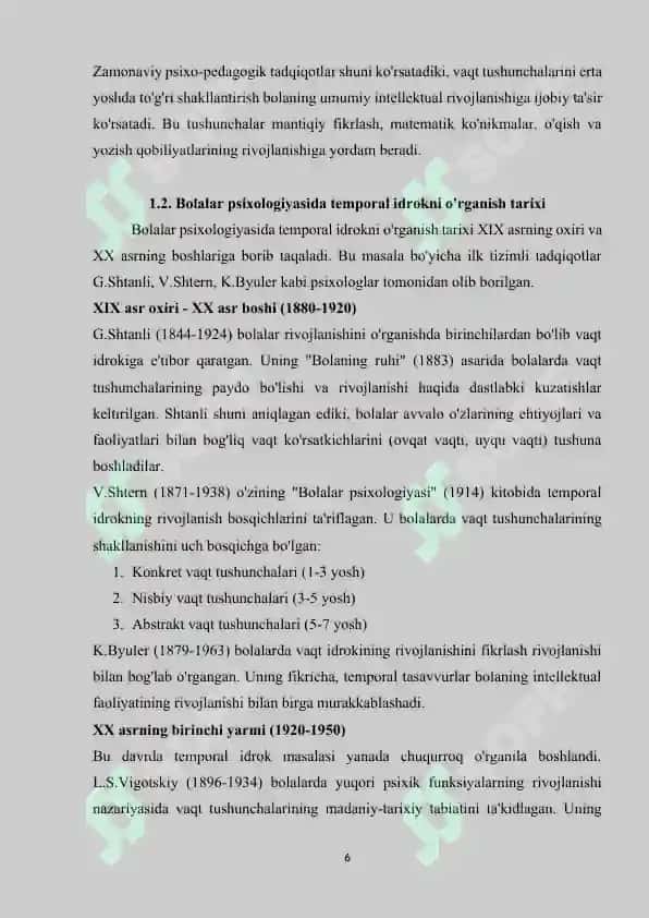 BOLALARDA VAQT TASAVVURLARINI SHAKLLANTIRISH 6