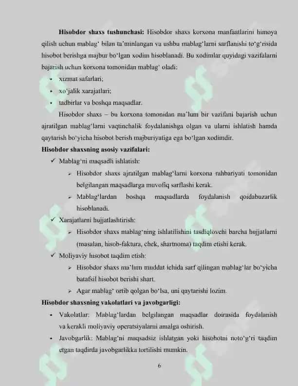Hisobdor shaxslar bilan hisob-kitoblar hisobi 6