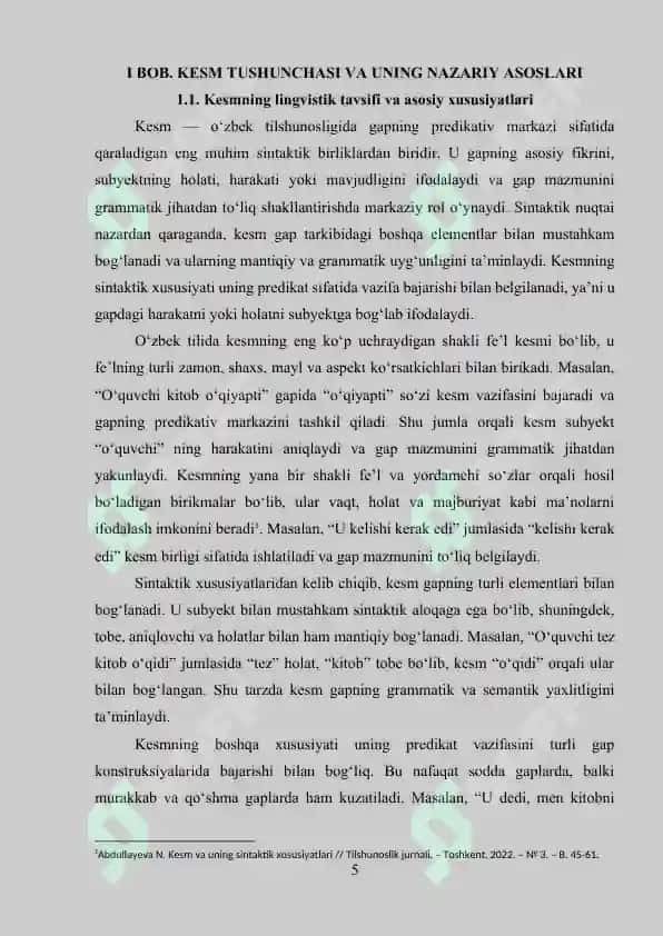 Kesm va uning o‘zbek tilshunosligidagi tadqiqi 5