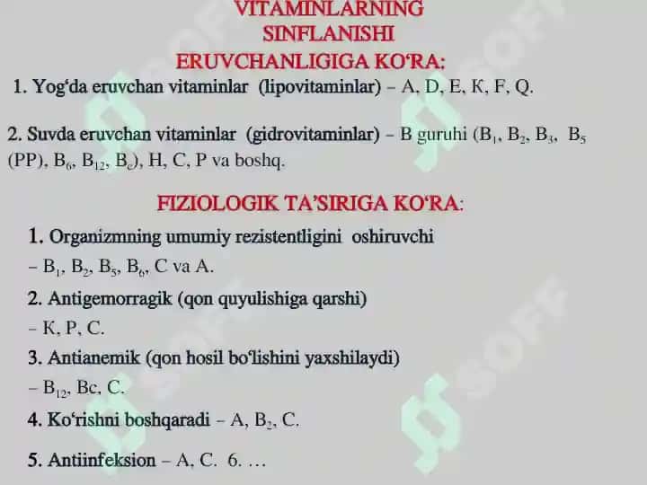 Vitaminlar haqida umumiy tushuncha 4