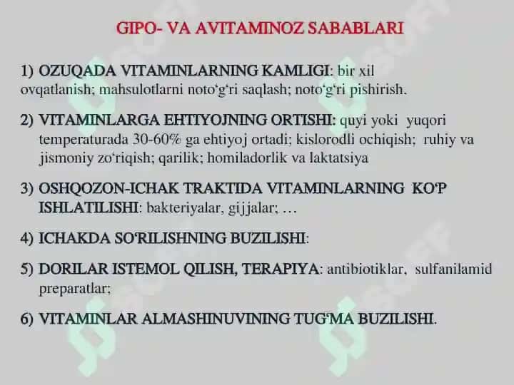Vitaminlar haqida umumiy tushuncha 5