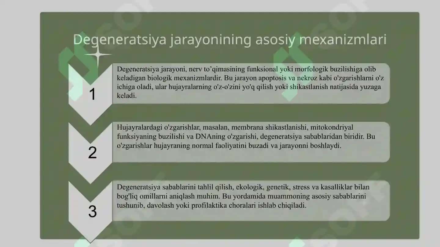 Nerv to’qimasining  degeneratsiyasi va regeneratsiyasi  mexanizmlari 3