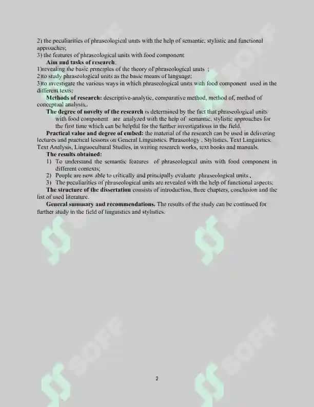 STRUCTURAL AND SEMANTIC PECULIARITIES OF PHRASEOLOGICAL UNITS WITH “FOOD” COMPONENT IN THE ENGLISH LANGUAGE 2