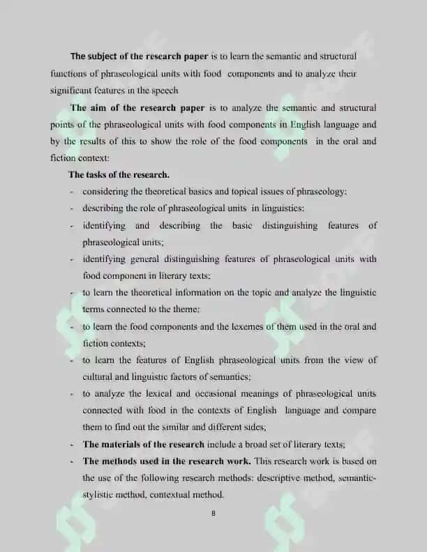 STRUCTURAL AND SEMANTIC PECULIARITIES OF PHRASEOLOGICAL UNITS WITH “FOOD” COMPONENT IN THE ENGLISH LANGUAGE 8