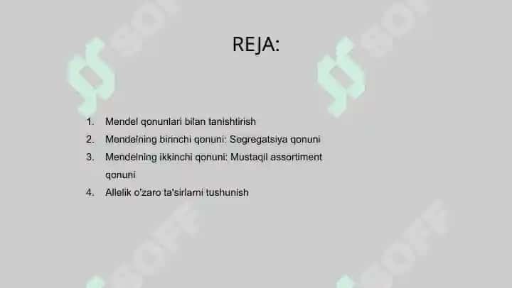 Mendelning 1-2 qonuni, allel genlarning o'zaro ta'siri 2