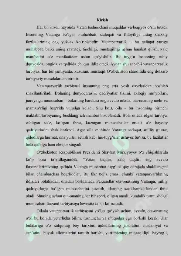 Oilada vatanparvar tuygʻusini tarbiyalash yoʻllari 2