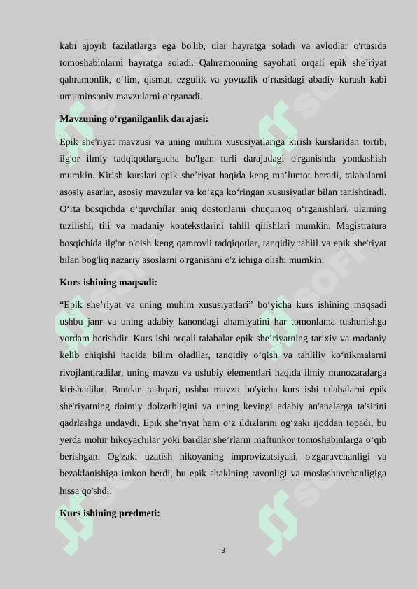 Epik she'riyat va unga xos muhim xususiyatlar 3