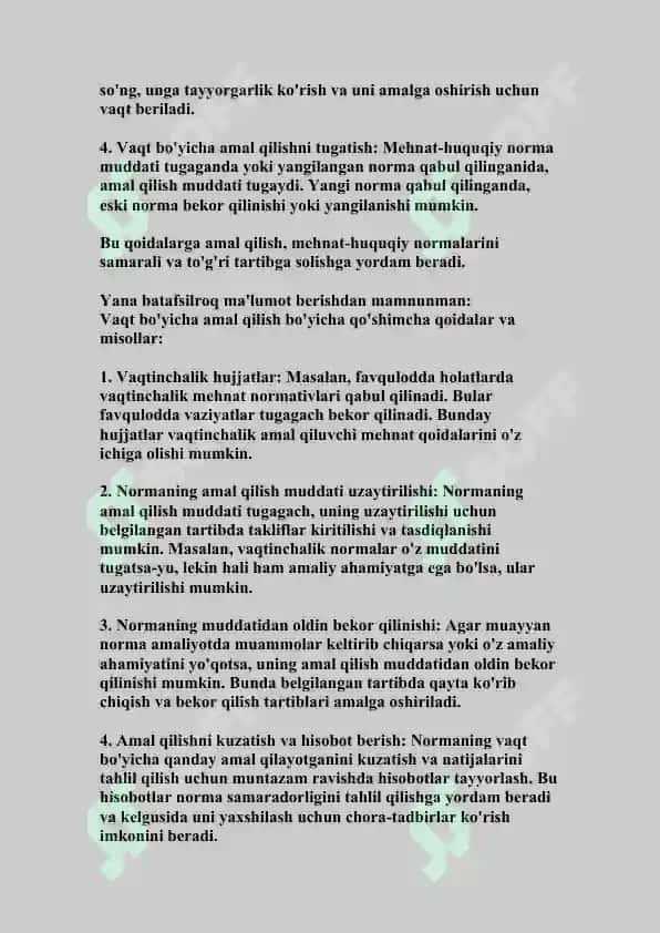 Vaqt bo'yicha amal qilish qoidalari 2
