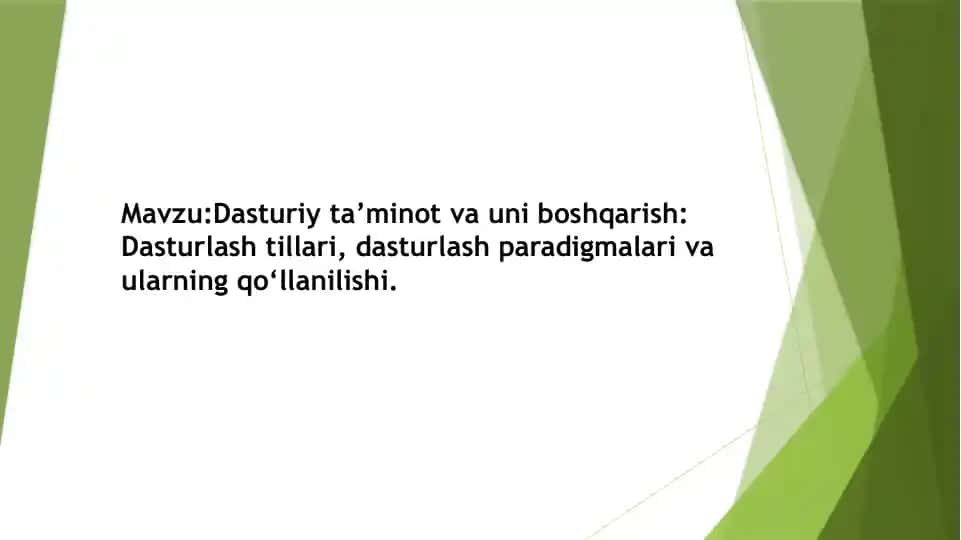 Dasturiy ta'minot