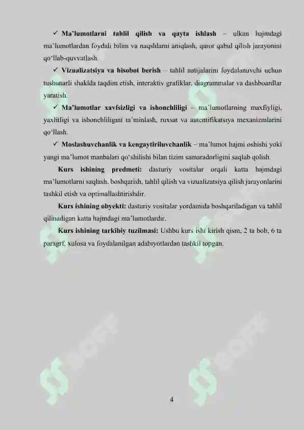 KATTA MA’LUMOTLAR BILAN ISHLASH UCHUN DASTURIY TA’MINOT 3