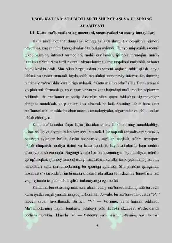 KATTA MA’LUMOTLAR BILAN ISHLASH UCHUN DASTURIY TA’MINOT 4