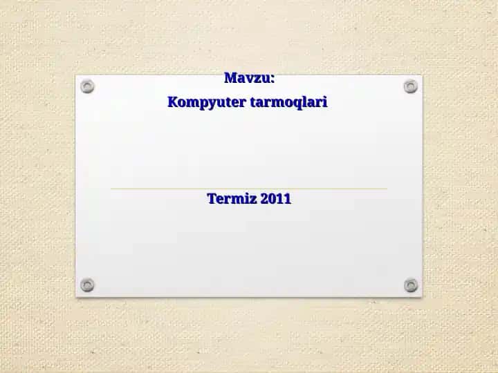 Kompyuter tarmoqlari