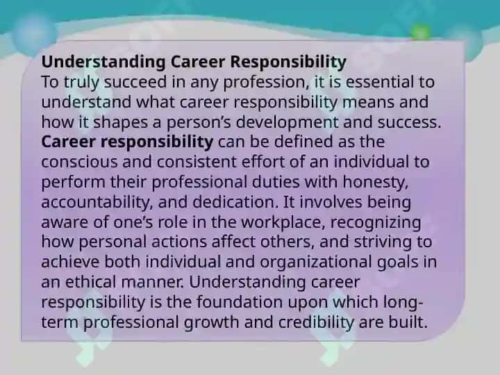 Career Responsibility 4
