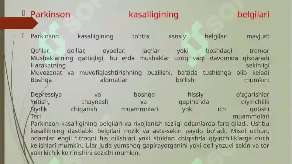 Parkinson kasalligini davolashda ishlatiladigan dori vositalar 6