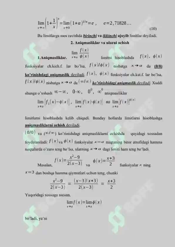 Ajoyib limitlar 2 4