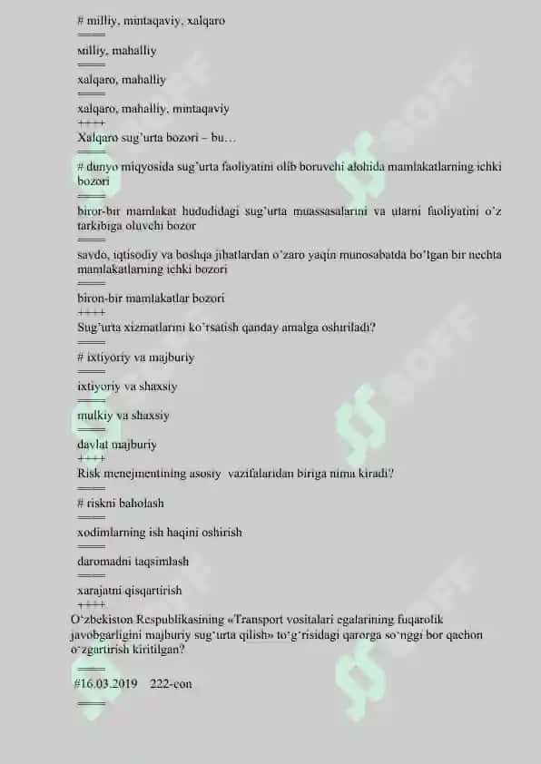 Sug’urta tarif stavkasi nechta qismdan iborat? 2