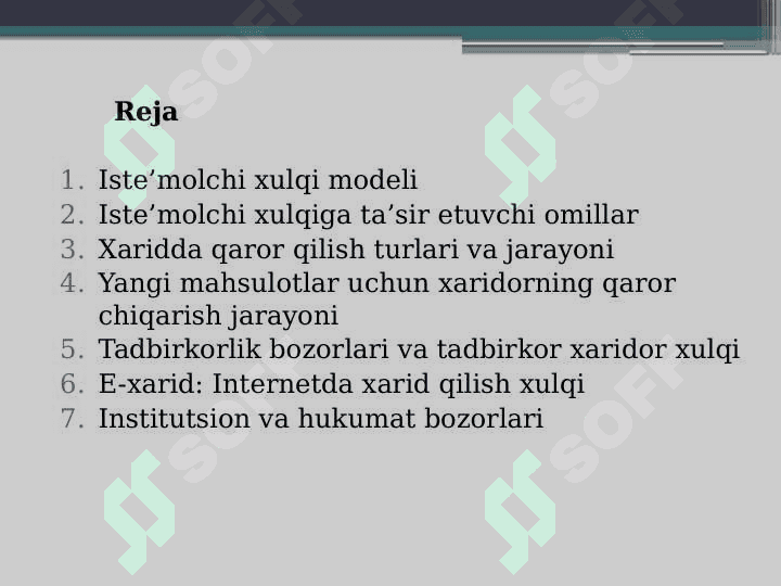 Bozorni va iste’molchilarni o‘rganish 2