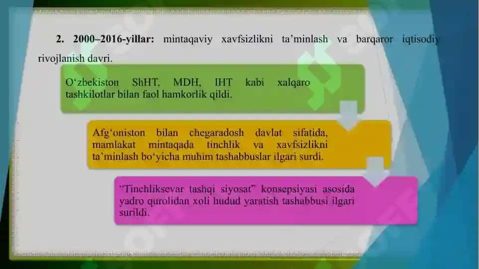 O‘zbekiston va Jahon hamjamiyati 6