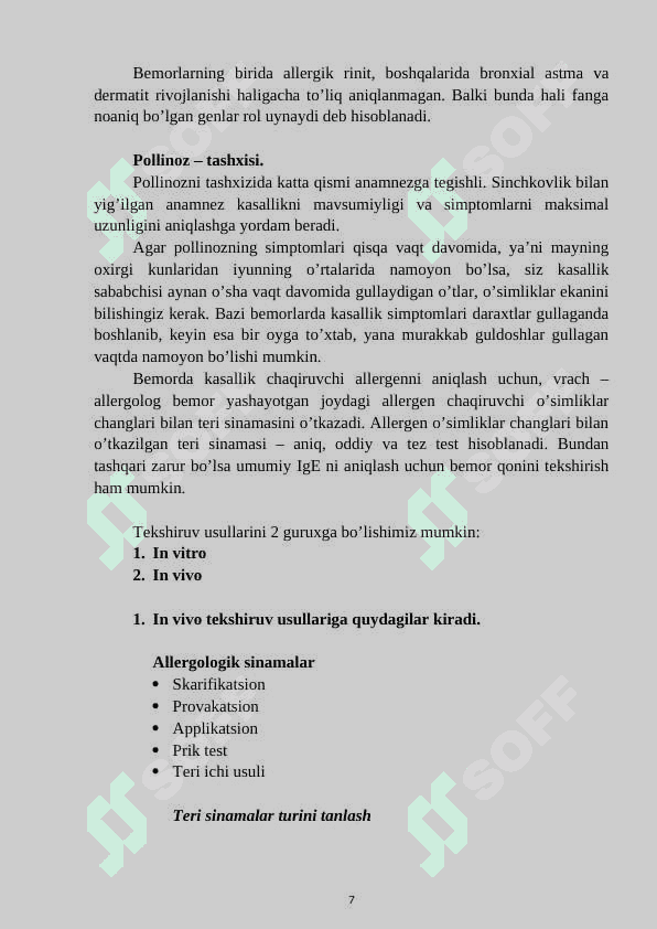 POLLINOZ KASALLIGI 7