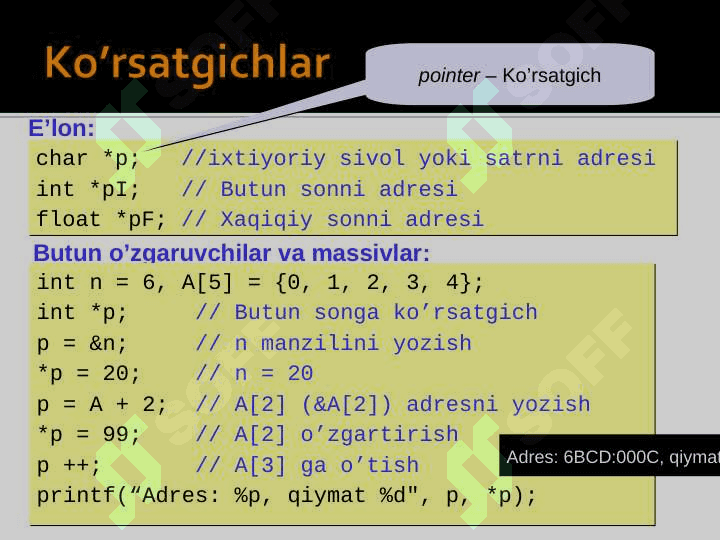 KO'RSATKICHLAR. KO'RSATKICHLARNI O'ZLASHTIRISH. 3