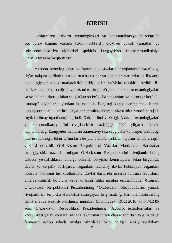 Elektr chiqish signallari birlamchi usullari. 2