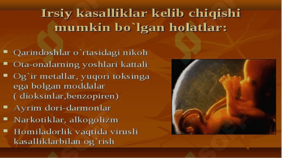 Irsiyat va irsiy kasalliklar 3