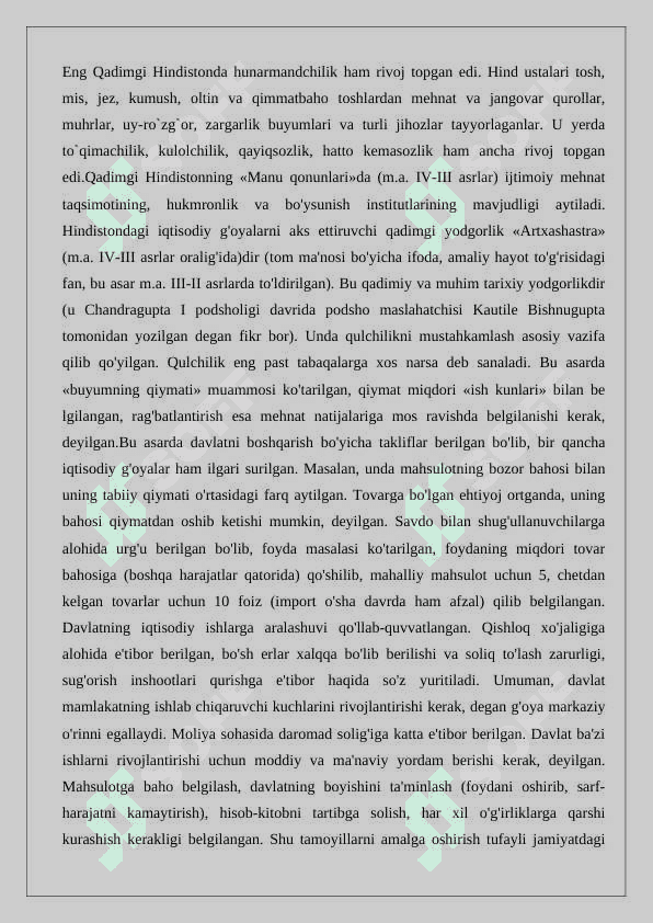 QADIMGI HINDISTON SIVILIZATSIYASI. 3