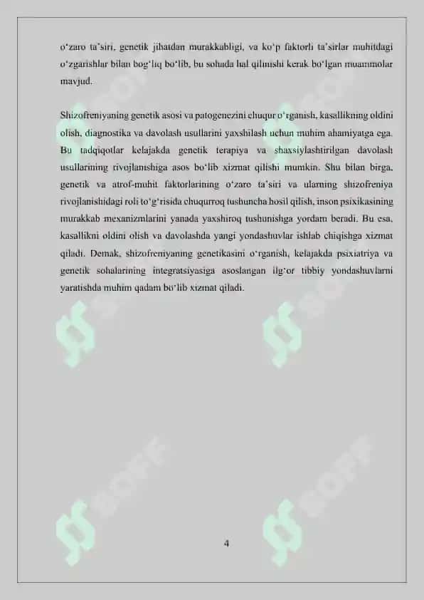 SHIZOFRENIYA KASALLIGINING GENETIC ASPEKTLARI 4