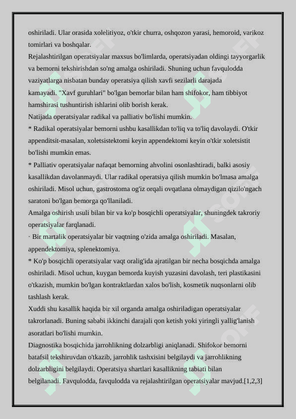 BEMORLARNI OPERATSIYAGA TAYYORLASH 2