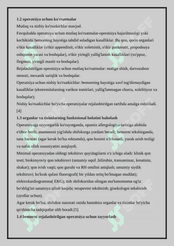 BEMORLARNI OPERATSIYAGA TAYYORLASH 3